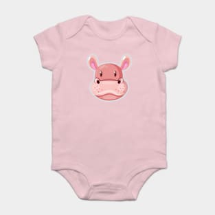 Cute pink hippo design Baby Bodysuit